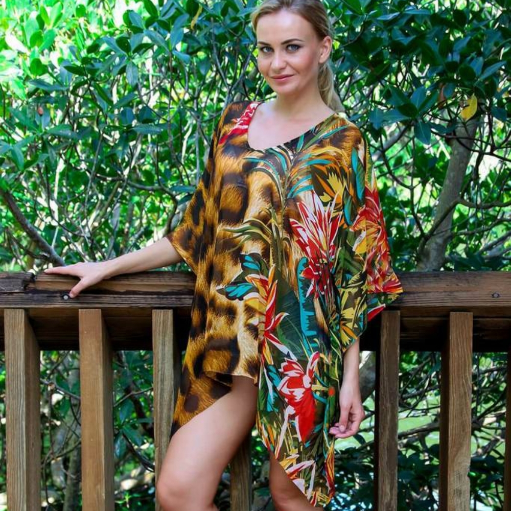 Animal Print Poncho Kaftan